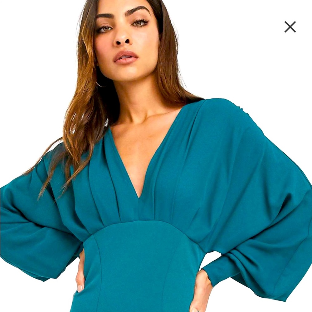 ASOS Design MIdi Dress with Chiffon sleeves